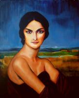 Portrait - A Lady - Oil On Streched Canvas